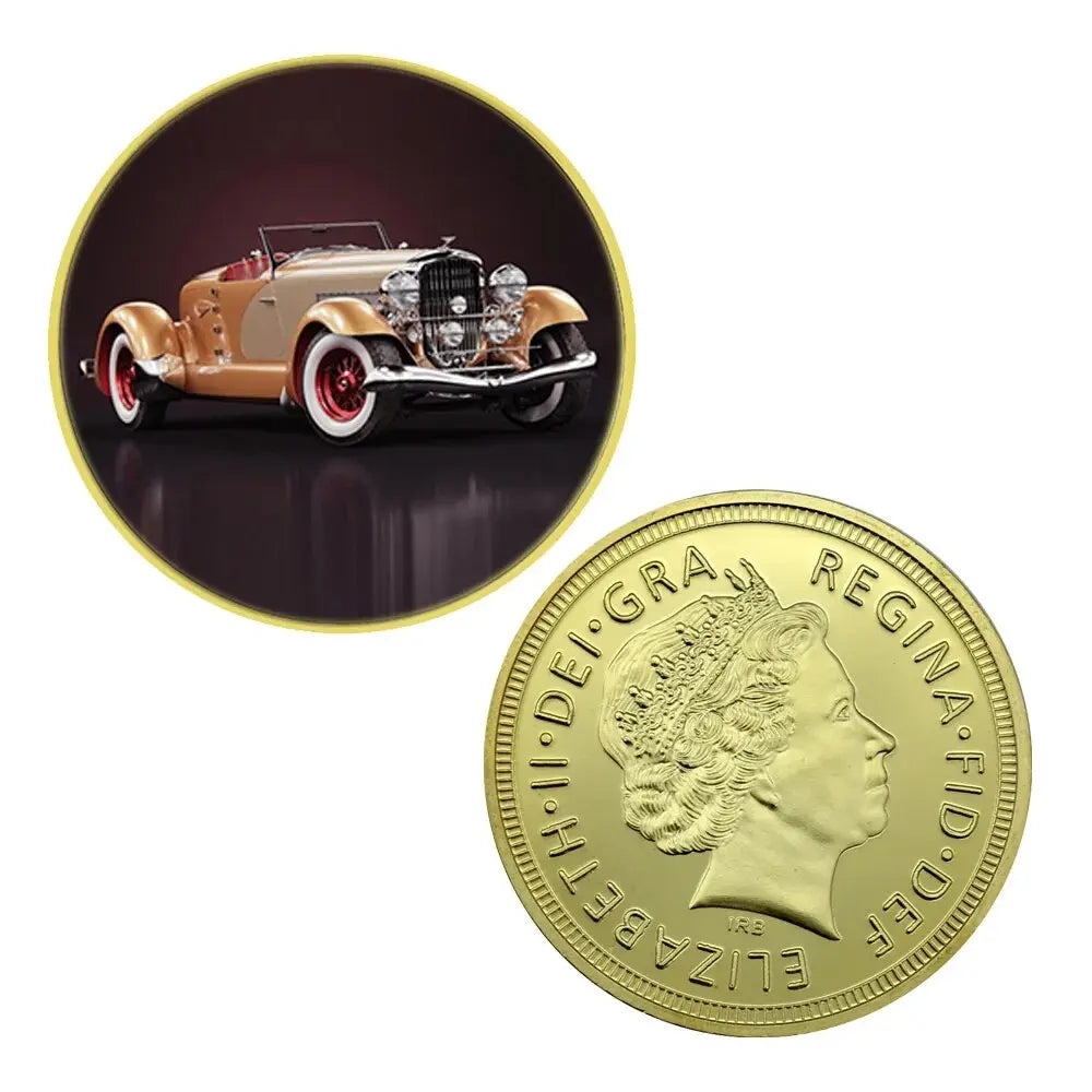 Classic Car Commemorative Coins  Antique Car Home Decor Coin Collection Gifts