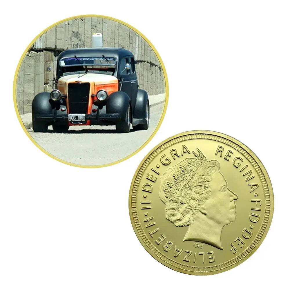 Classic Car Commemorative Coins  Antique Car Home Decor Coin Collection Gifts
