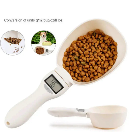 Digital Display Pet Food Scale - Electronic Measuring Tool for Dog and Cat Feeding Bowl, Measuring Spoon with Weight Volume Indication - OFFICIAL GO GET IT ENTERPRISE LLC