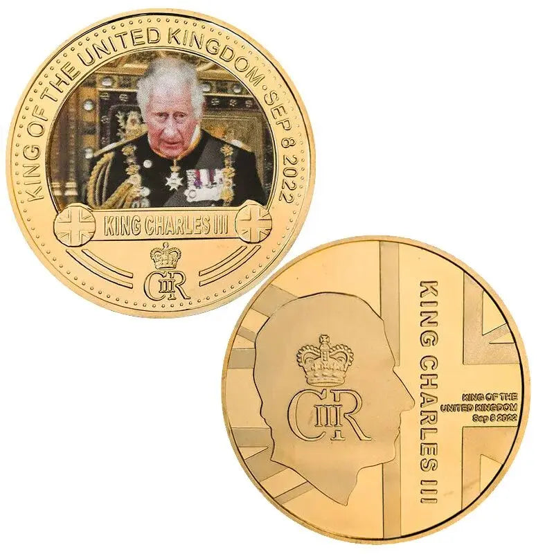 King of England Charles III Gold Plated Commemorative Coin Set!