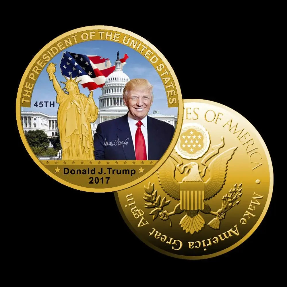 TRUMP 2024 US President Gold/Silver Eagle Commemorative Coins - GoGetIt.AI