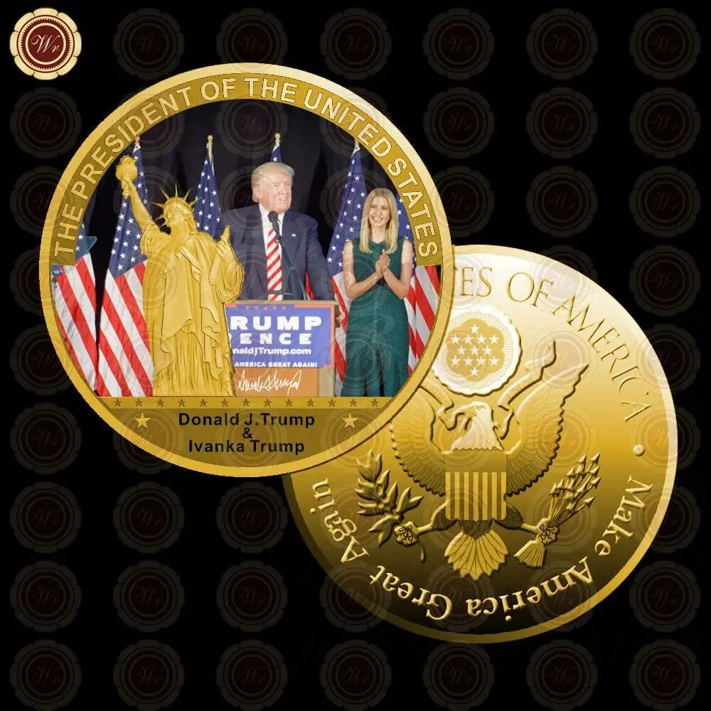 TRUMP 2024 US President Gold/Silver Eagle Commemorative Coins - GoGetIt.AI