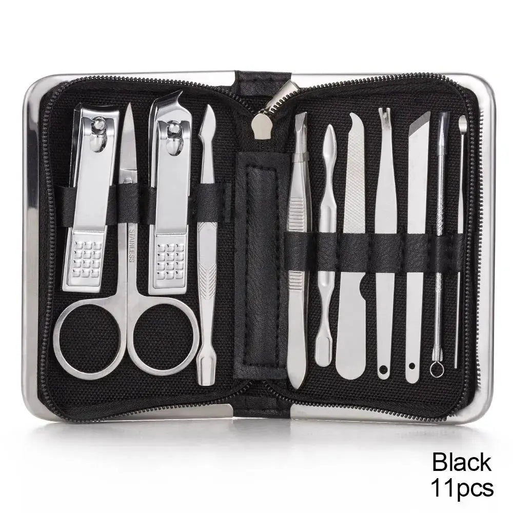 Stainless Steel Manicure and Pedicure Set: Nail Clippers, Cuticle Nipper, Dead Skin Scissor, and Grooming Tools Kit - GoGetIt.AI