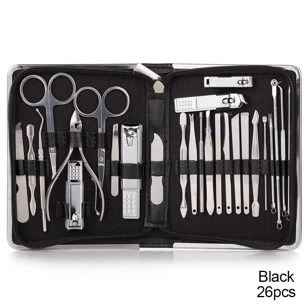 Stainless Steel Manicure and Pedicure Set: Nail Clippers, Cuticle Nipper, Dead Skin Scissor, and Grooming Tools Kit - GoGetIt.AI