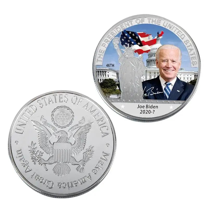 US Presidents Silver Plated Coins Collectibles with Coin Holder Donald Trump - GoGetIt.AI
