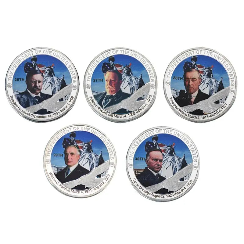 US Presidents Silver Plated Coins Collectibles with Coin Holder Donald Trump - GoGetIt.AI